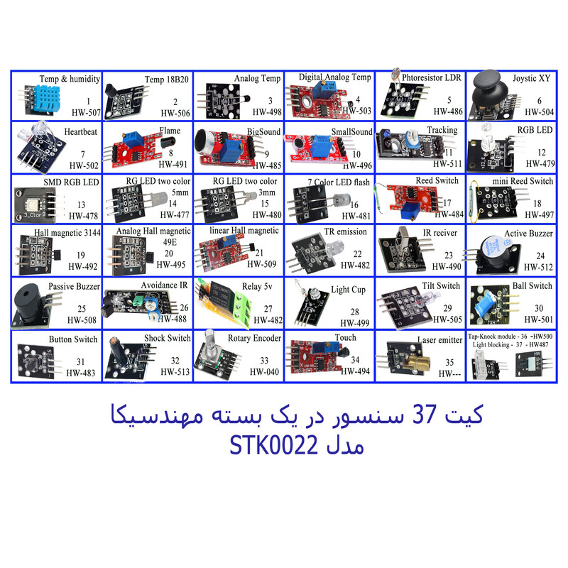 سنسور آردوینو مهندسیکا مدل STK0022 مجموعه 37 عددی