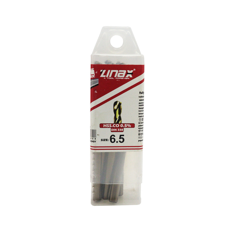 مته آهن زیناکس کد YP-HSS-DIN338-6.5MM سایز 6.5 میلی متر مجموعه 10 عددی