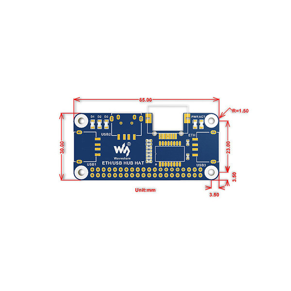 برد ویوشیر مدل ETH/USB HUB HAT