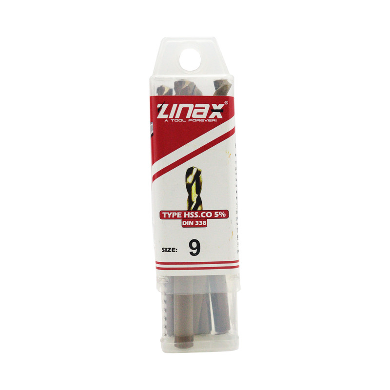 مته آهن زیناکس کد YP-HSS-DIN338-9MM سایز 9 میلی متر مجموعه 5 عددی