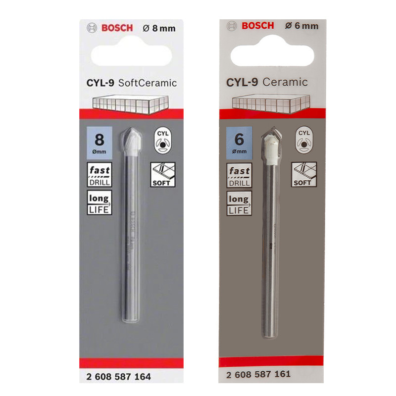 مته الماسه سرامیک بوش مدل فوق حرفه ای CYL-SoftCeramic سایز 6 و 8 میلی متر مجموعه 2 عددی
