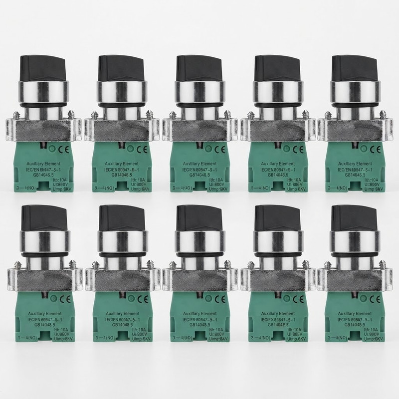کلید یکطرفه مدل خودبرگشت صنعتی کد XB-BD45 مجموعه 10 عددی