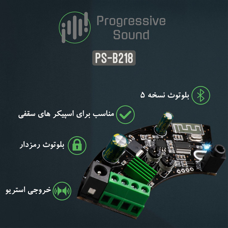 آمپلی فایر پروگرسیو ساند مدل PS-B218 مناسب برای اسپیکر سقفی