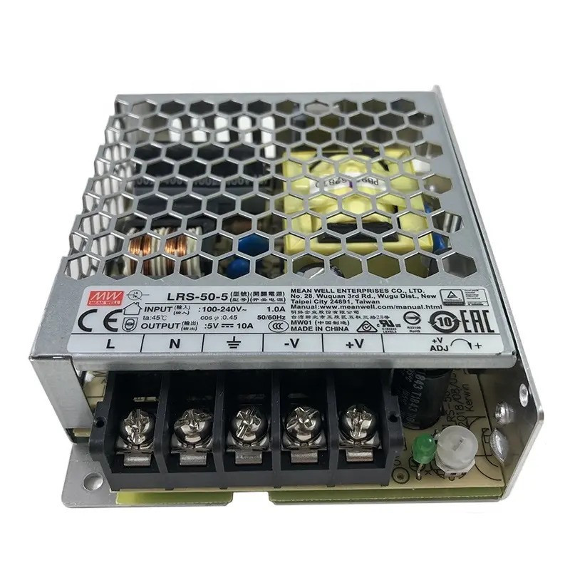 منبع تغذیه 5 ولت 10 آمپر مینول مدل LRS-50-5