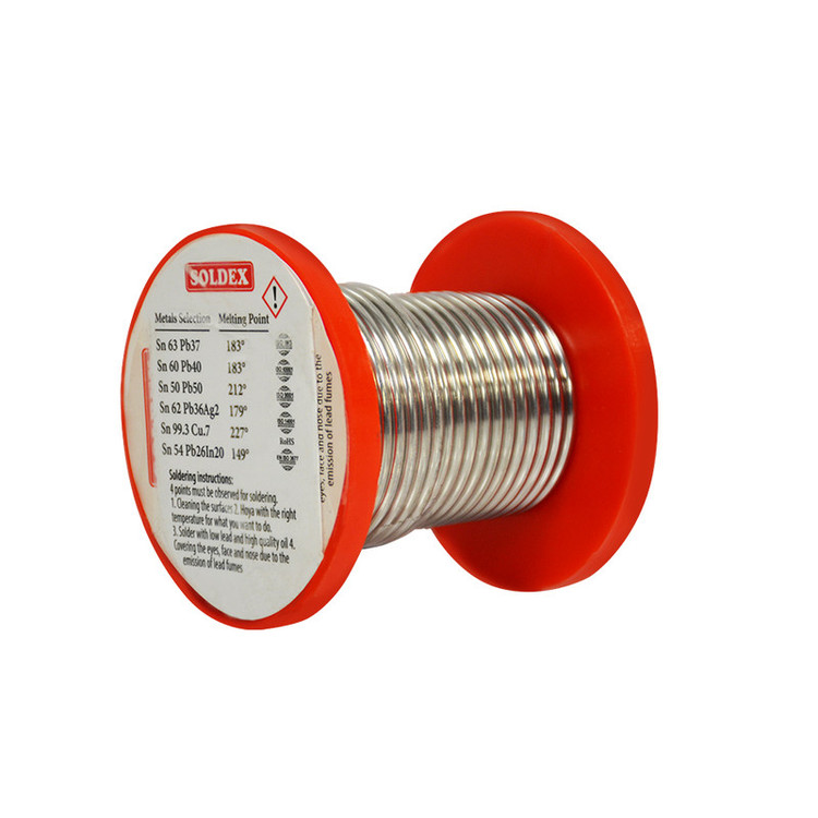 سیم لحیم سولدکس مدل SOLDEX Sn63 Pb37 وزن 250 گرم ضخامت 2.5 میلی متر