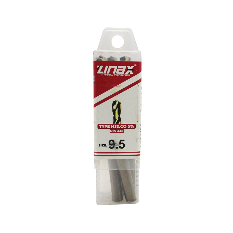 مته کبالت زیناکس کد YP-HSS-DIN338-9.5MM سایز 9.5 میلی متر مجموعه 5 عددی