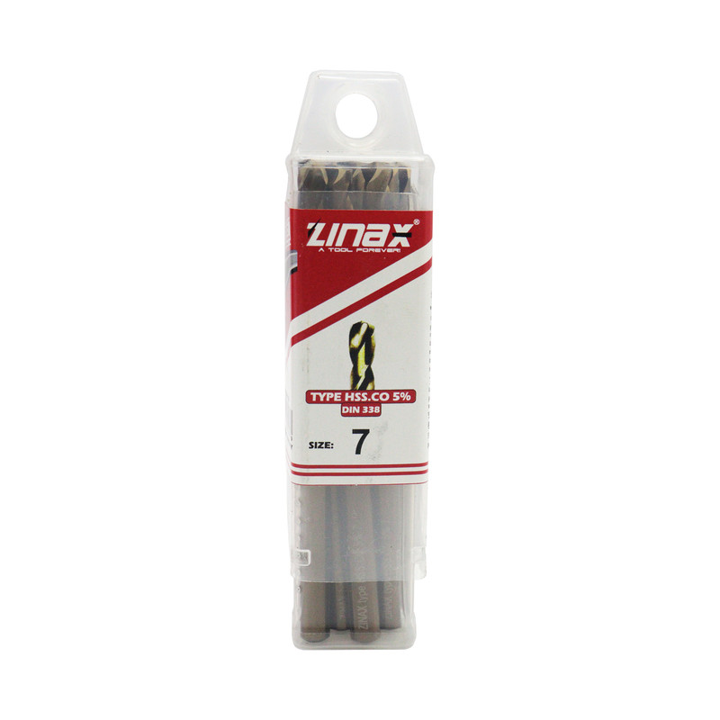 مته آهن زیناکس کد YP-HSS-DIN338-7MM سایز 7 میلی متر مجموعه 10 عددی