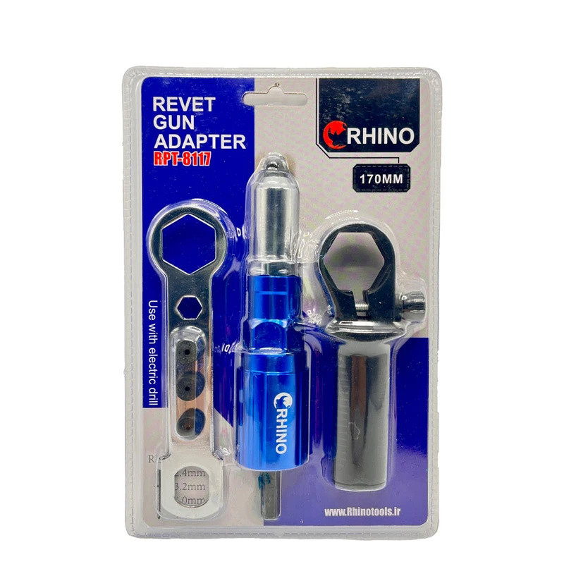 تبدیل دریل به میخ پرچ کن رینو مدل jt-38 مجموعه ۷ عددی