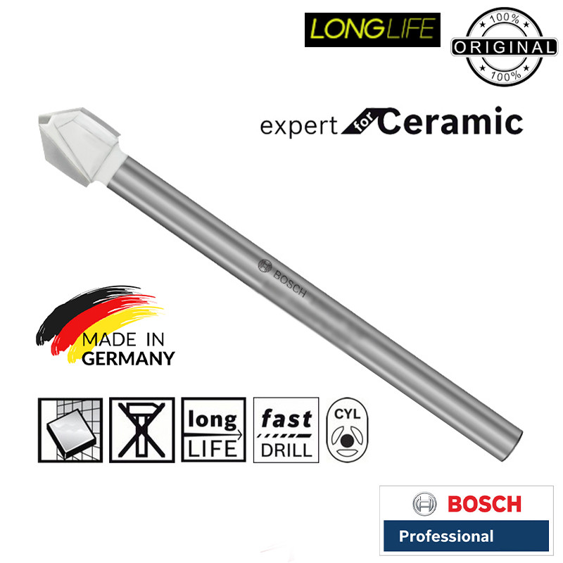مته الماسه سرامیک بوش مدل حرفه ای CYL-9 SOFT CERAMIC سایز 8 و 6 میلی متر بسته 2 عددی