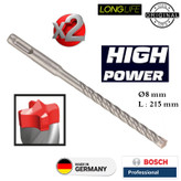 مته الماسه چهار شیار بوش مدل L 215 MM SDS PLUS 7X کد 2608576196 سایز 8 میلی متر مجموعه 2 عددی