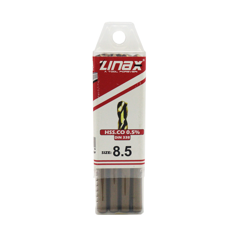 مته آهن زیناکس کد YP-HSS-DIN338-8.5MM سایز 8.5 میلی متر مجموعه 10 عددی