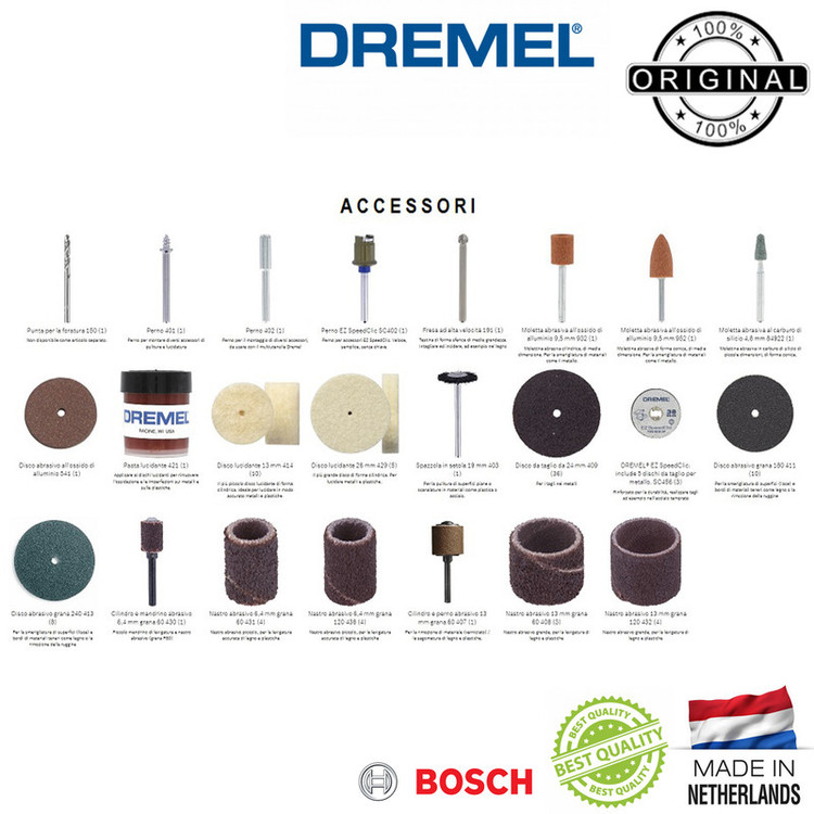 ابزار حکاکی درمل مدل 100-723 Dremel Accessories مجموعه 100 عددی