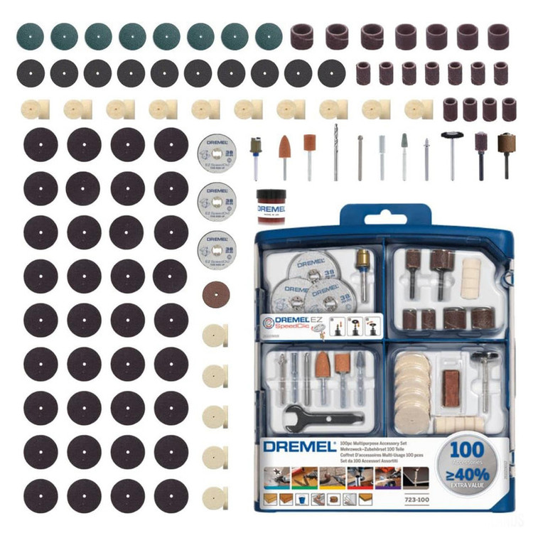 ابزار حکاکی درمل مدل 100-723 Dremel Accessories مجموعه 100 عددی