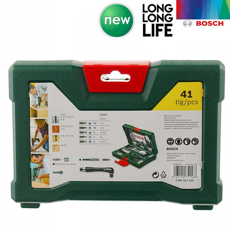 مته و سرپیچ گوشتی بوش مدل فوق حرفه ای 41 TIN - V line مجموعه 41 عددی