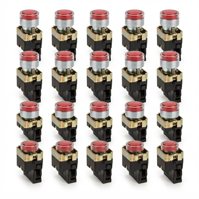 شاسی استپ چراغدار صنعتی مدل XB2-BW3462 بسته 20 عددی