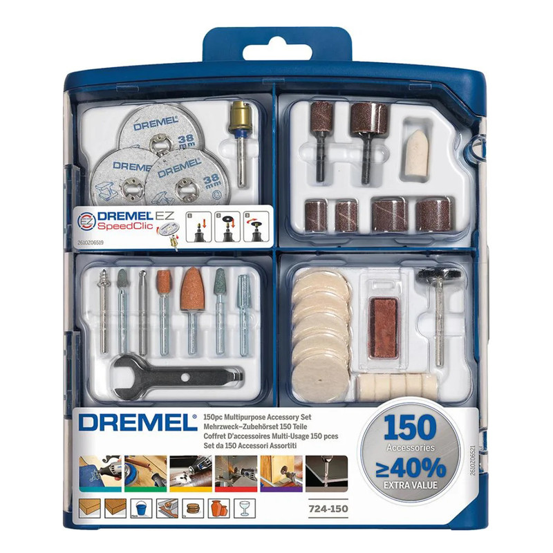 صفحه برش و پرداخت درمل مدل Dremel 150 Accessories 724-150 مجموعه 150 عددی