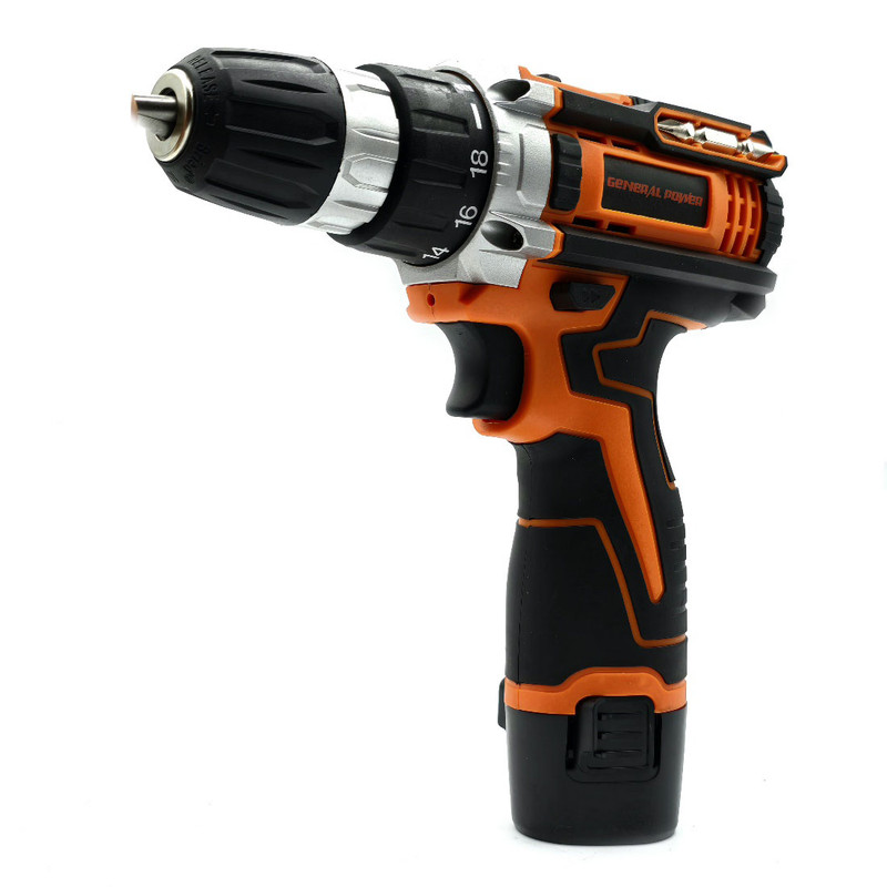 دریل پیچ گوشتی شارژی سه نظام 10 میلیمتری 18 ولت ژنرال پاور مدل PTCD-12D02.3