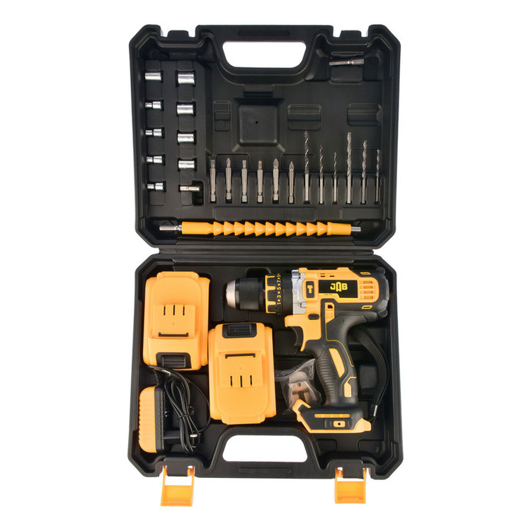 دریل پیچ گوشتی چکشی شارژی جاب مدل JB-48 VF مجموعه 29 عددی