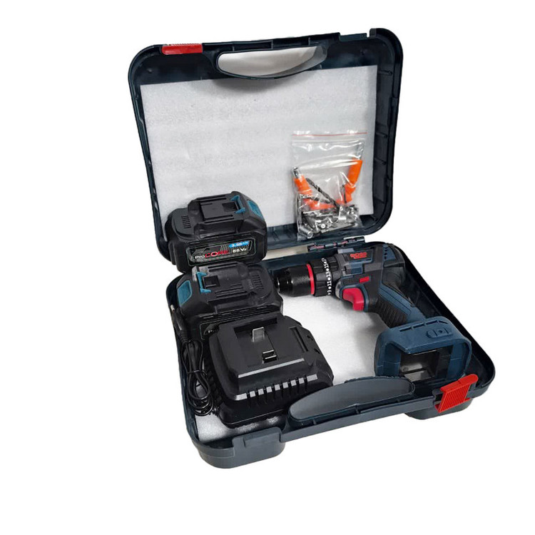 مجموعه 28 عددی دریل شارژی چکشی باس مدل 88V-Brushless-Dual Battery