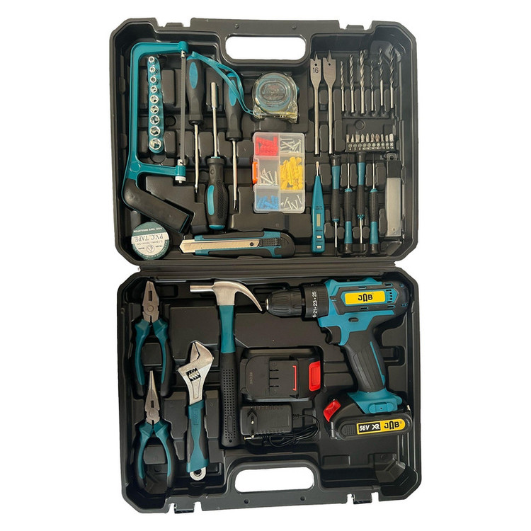 دریل پیچ گوشتی شارژی جاب مدل JB-8080 YL مجموعه 190 عددی